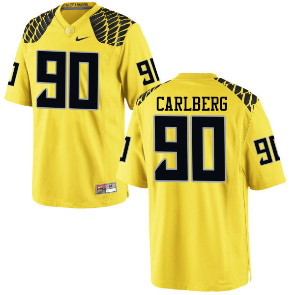 Men #90 Drayton Carlberg Oregon Ducks College Football Jerseys-Yellow